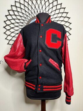 Rock Creek Athletics Lettersman's/Varsity/Bomber Academics Jacket Black & Red